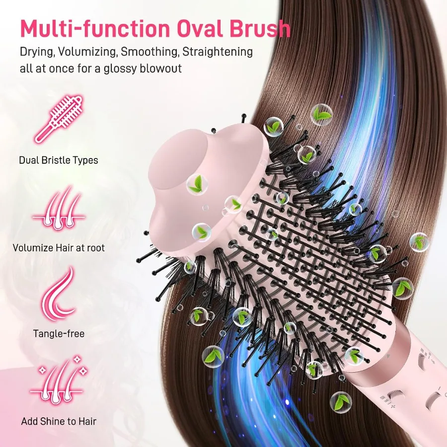 غلاف مصفف الهواء الساخن ذو الجهد المزدوج - فرشاة مجفف الشعر 5 في 1 مع مجفف شعر سريع الجفاف وتصفيف الشعر وتكثيفها #6