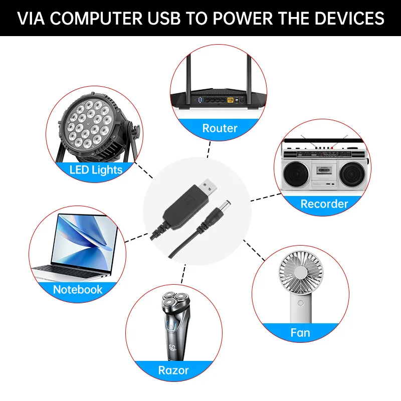 5,5*2,1 мм 5 В в 12 В постоянного тока USB-кабель повышающий преобразователь повышающий шнур разъемы кабель многофункциональная линия преобразования для Wi-Fi маршрутизатора