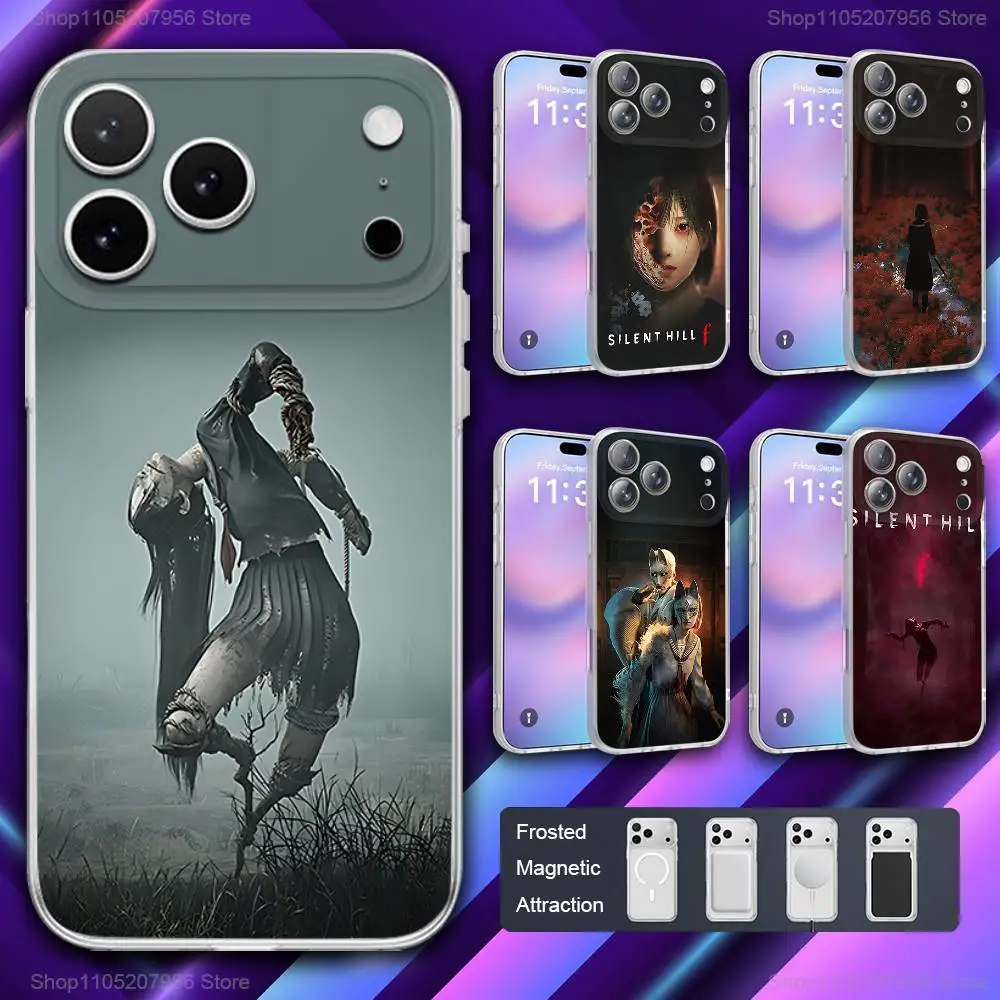 

Hot Game S-Silent H-Hill Phone Case For iPhone 11,12,15,14,13,17,16,Pro,Plus,E,Max,Air,Mini Magnetic Frosted Cover