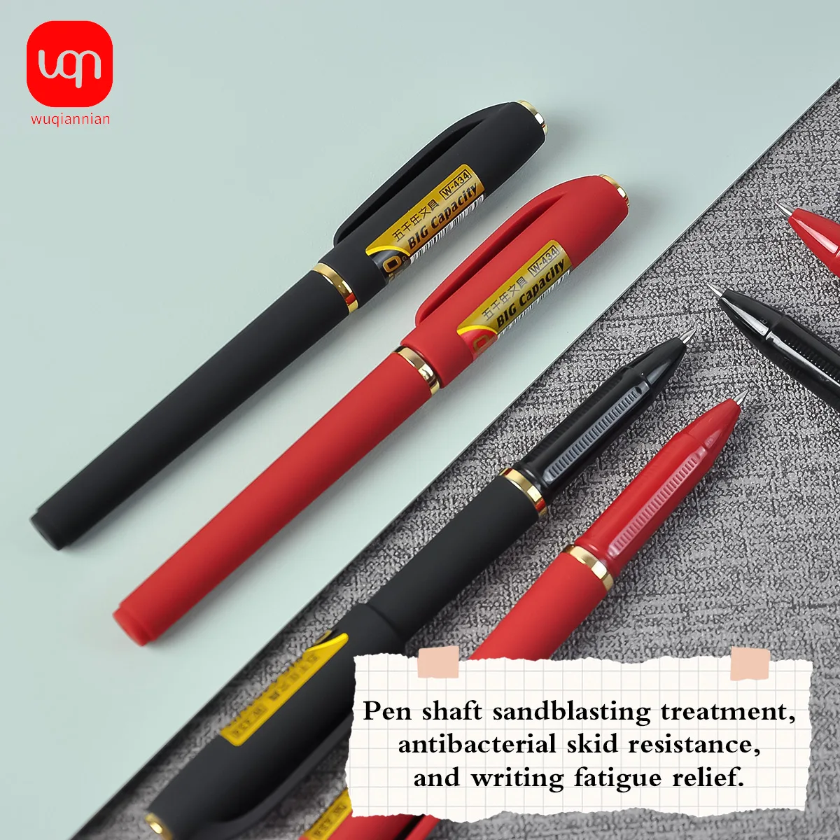 

WQN-4/8/12pcs Matte Black Gel Pens, 0.5mm Smooth Tip, Business Signature Pen, Black Ink, Office and Writing Supplies