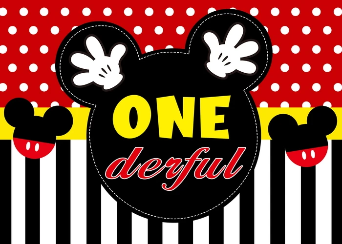 Disney Cartoon Mickey Mouse Kids Happy Birthday Backgrounds Decors Vinyl Cloth Party Backdrops Baby Shower Banner Decoration