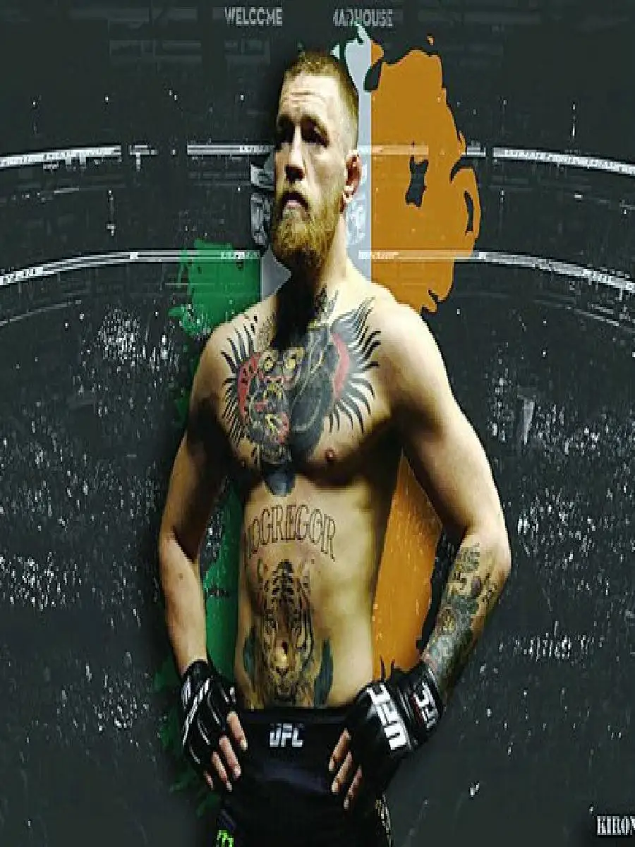 Conor McGregor Canvas Art - Inspirational MMA Fighter Tattoo Poster, Boxing Match Wall Decor Aesthetic, Home & Game Room Accent