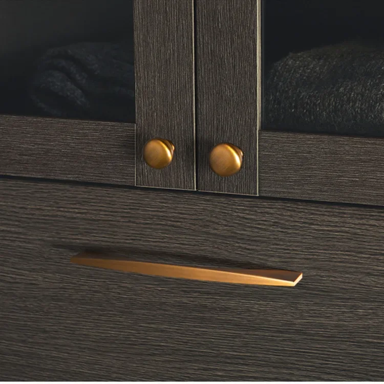 Yellow Bronze Furniture Handle Cabinet Door Handle Wardrobe Drawer Knob Nordic Modern Coffee Brown Home Decoration
