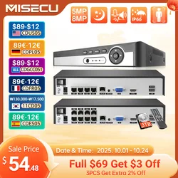 H.265 4CH 8CH 1080P 5MP 8MP 4K Ultra HD POE NVR Network Face Detection Video Recorder For Security POE IP Camera ONVIF