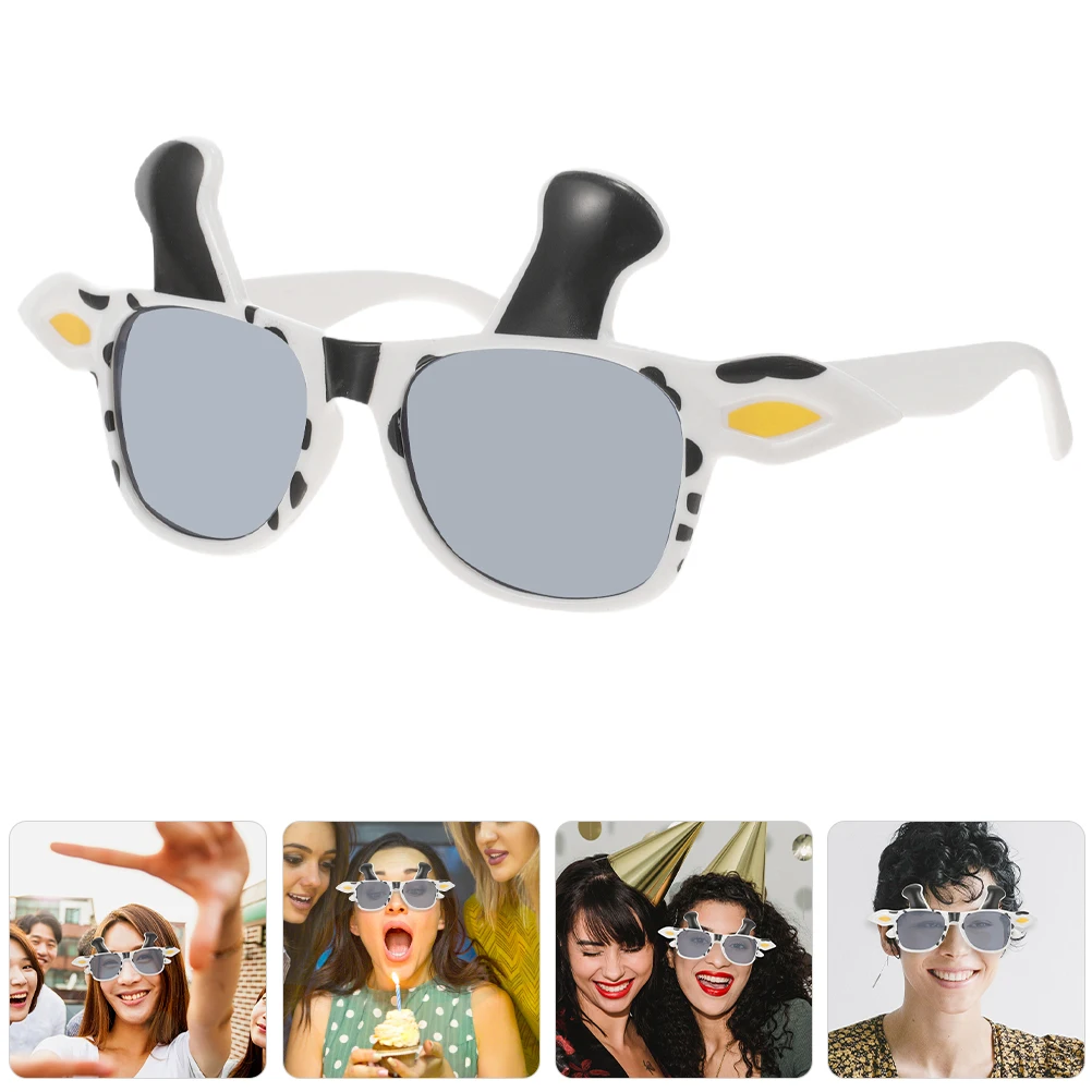 

2pcs Cow Glasses Lightweight PC Material Funny Cartoon Animal Eyewear Party Accessories Halloween Cosplay Props Adult Men Women