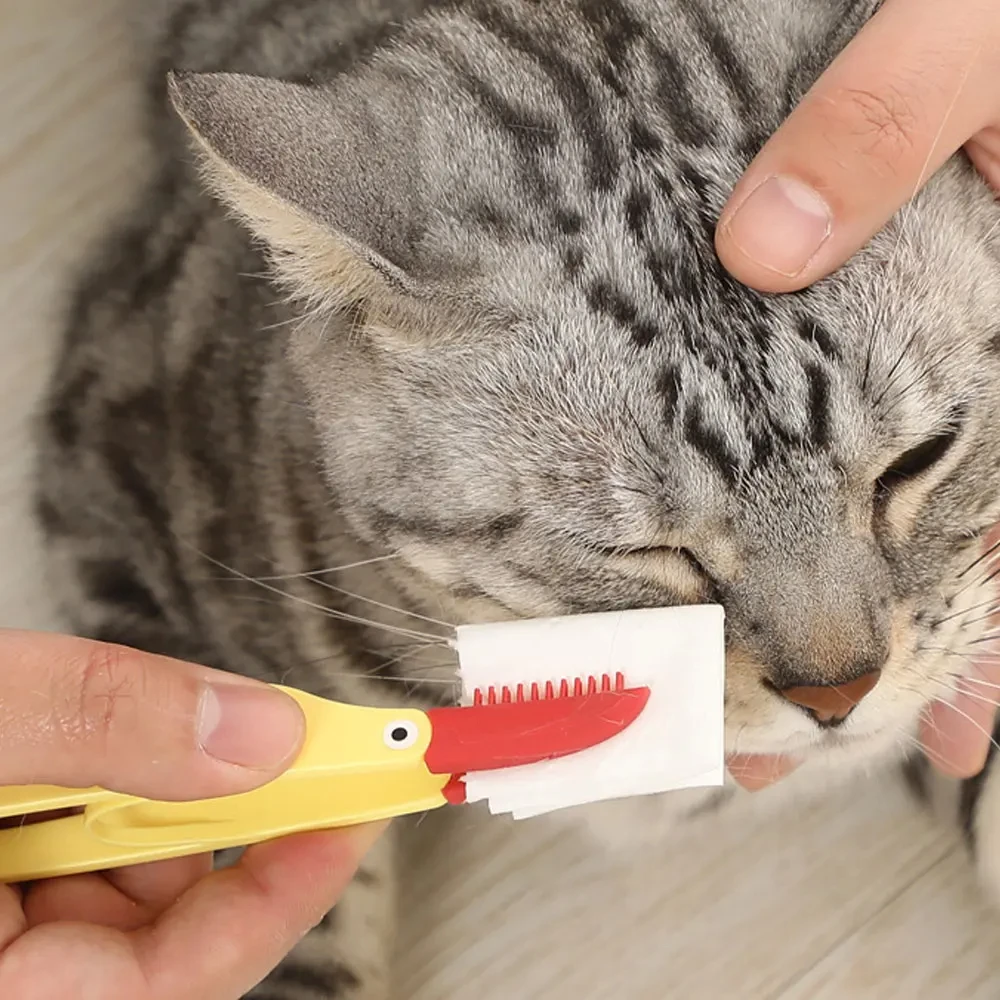 1PC Pet Tear Marks Comb Brush Cat Dog Eye Excrement Brush Knot Eye Cleaner Clip Soft Brush Cleaning Soft Brush Small Pet Tool