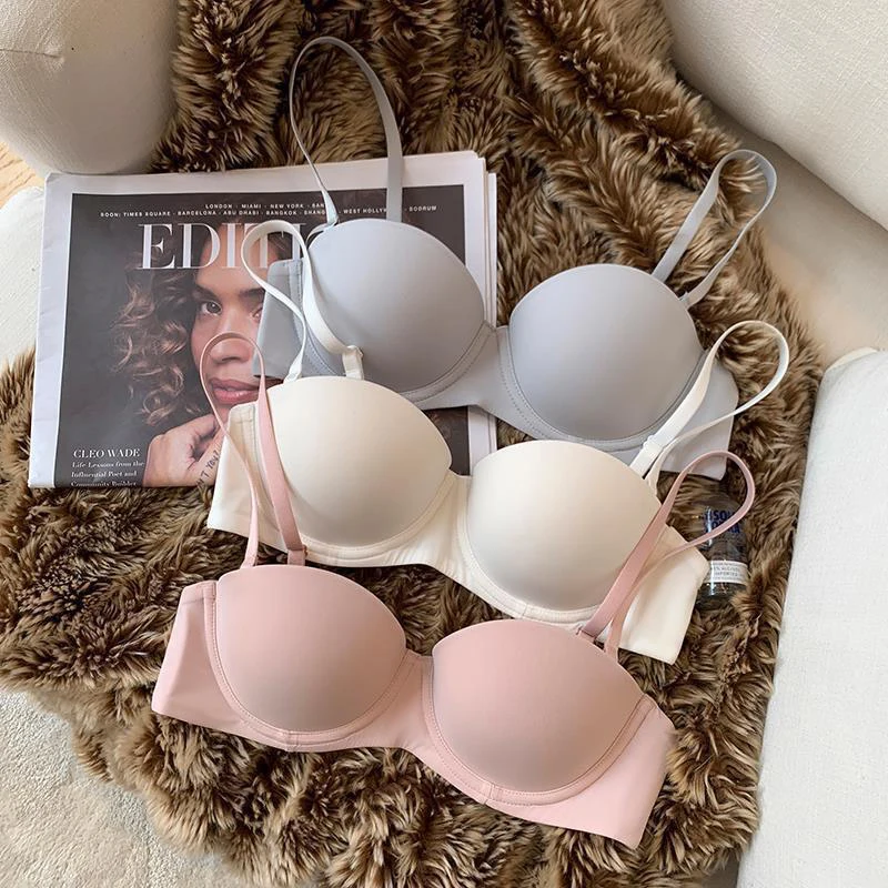 Summer Sexy Women's Bra Simple Soft Thin Pad Bralette Invisible Brasiere Sexy Lingerie Seamless Bras 2024 New Push Up Underwear