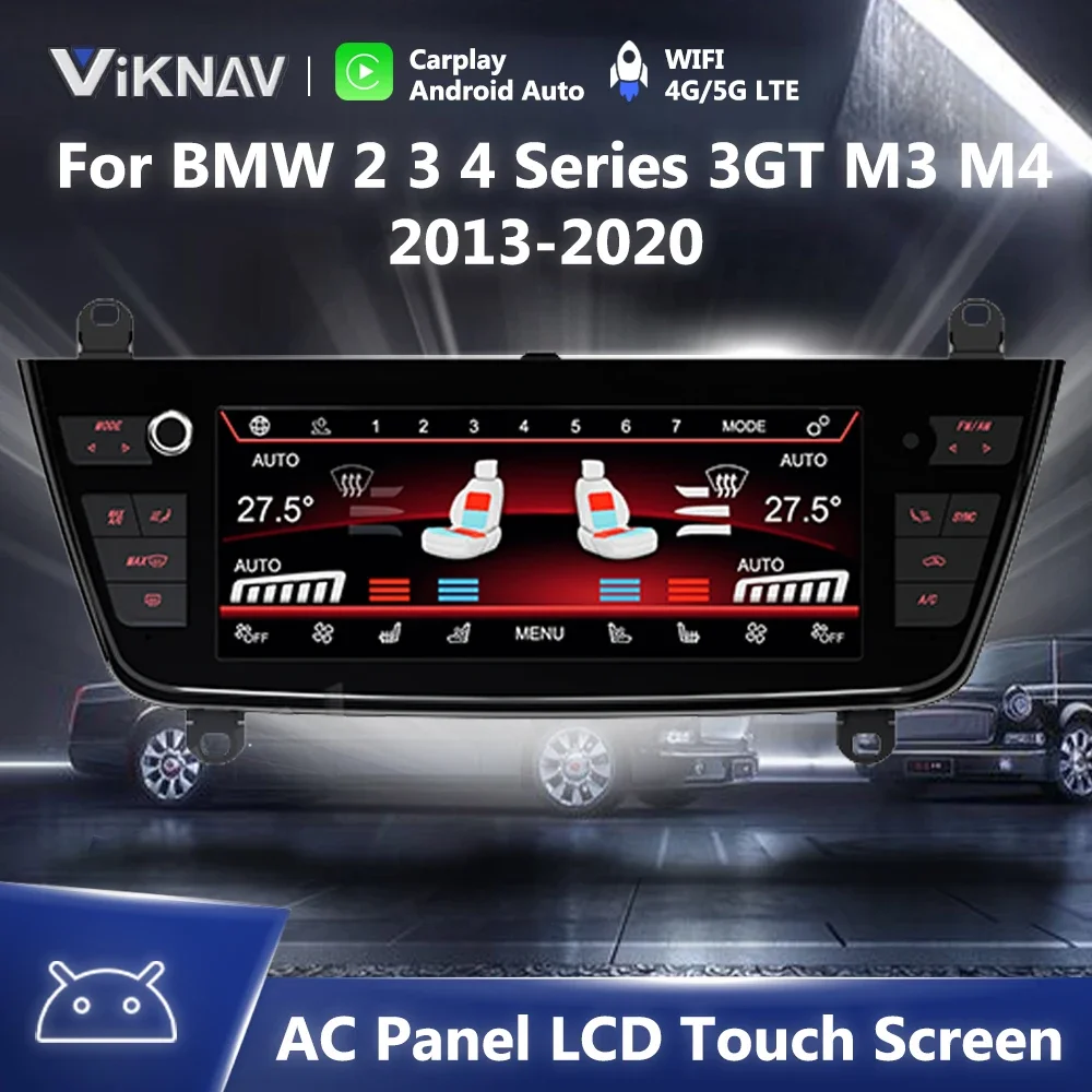 10 Inch For BMW 2 3 4 Series 3GT M3 M4 2013-2020 AC Panel Air Condition Seating Voice Control Climate Full Fit Process Board