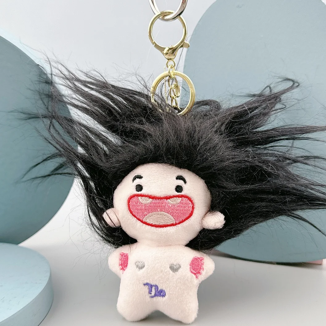 Plüsch Cartoon Puppe Anhänger Schlüsselbund Tasche Anhänger 10 cm Langes Haar Konstellation Gefüllte Puppe Sternzeichen Puppe Anhänger Zubehör