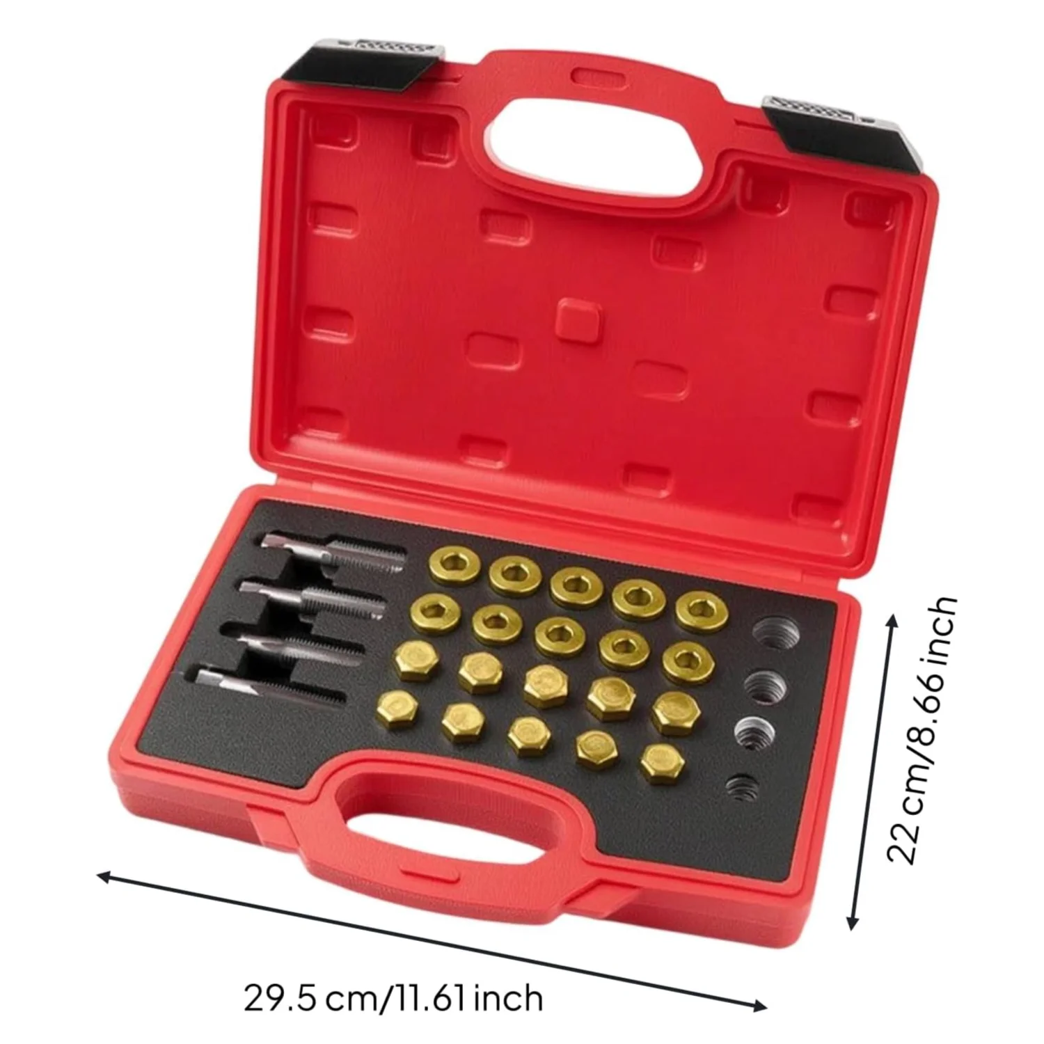 64 Pieces Automotive Thread Repair Kit Oil Drain Plug Kit With Carbon Steel Taps Replacement And Washers For Seal Suitable