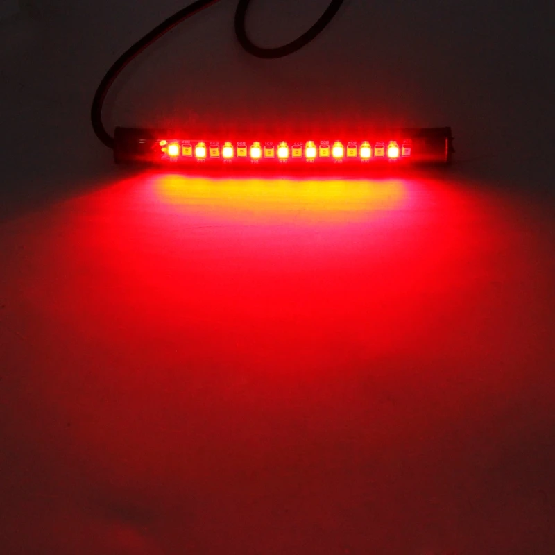 Motorcycle LED Rear Tail Brake Light Mini ATV License Plate Flexible Strip Parts