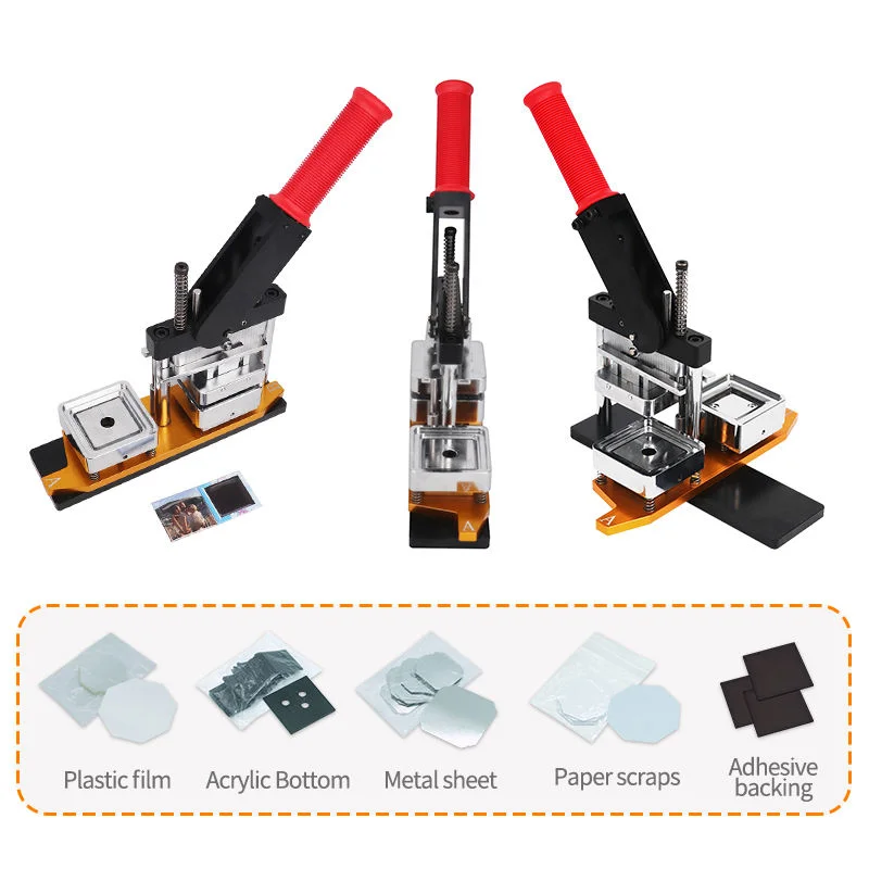 Hand Press Fridge Magnet Making Machine Custom Photo Fridge Magnet Button Maker Metal Pin Button Badge Making Machine