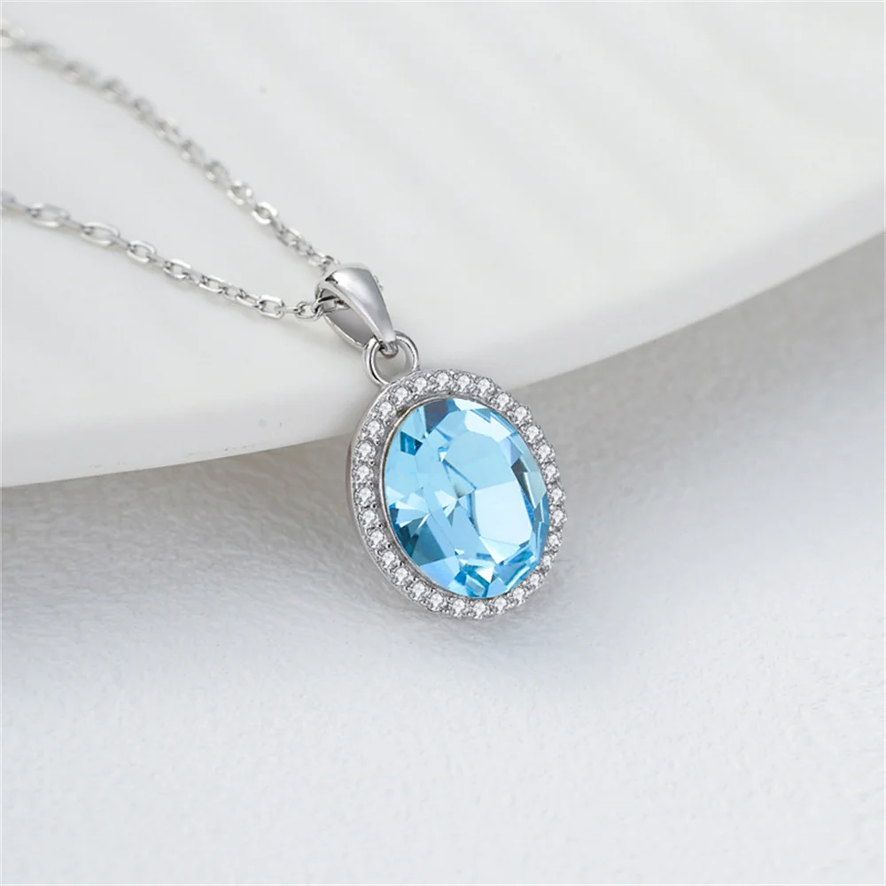 

Корейское ожерелье для подруги, стерлинговое серебро S925, подвесной светильник с кристаллами и бриллиантами, роскошная модная цепочка на ключицу высокого класса