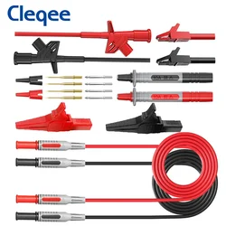 Cleqee P1600B Multimeter Test Leads Kit With Automotive Alligator Clip Insluated Flexible Quick Test Hook Clip Electronics Tool