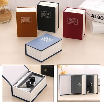 Kreatywna słownik języka angielskiego kształtuje skarbonka bezpieczną skarbonkę z książkami z kluczowymi pudełkami do oszczędzania monet