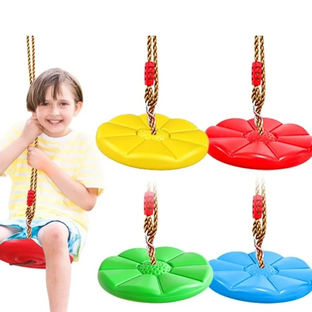Columpio de disco para niños, columpio colgante de pétalos octogonal grueso rojo y azul para deportes de interior y exterior, mecedora de juguete