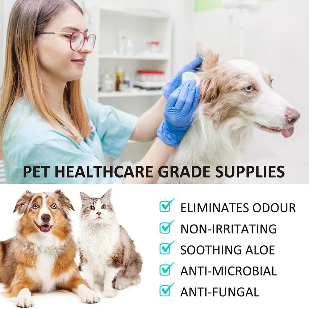 Pet Ear Cleaning Products Dog Cat Ear Cleaning Keep Canals Clean Cat Ear Wash Anti-ticks for Pet Cleaning Supplies