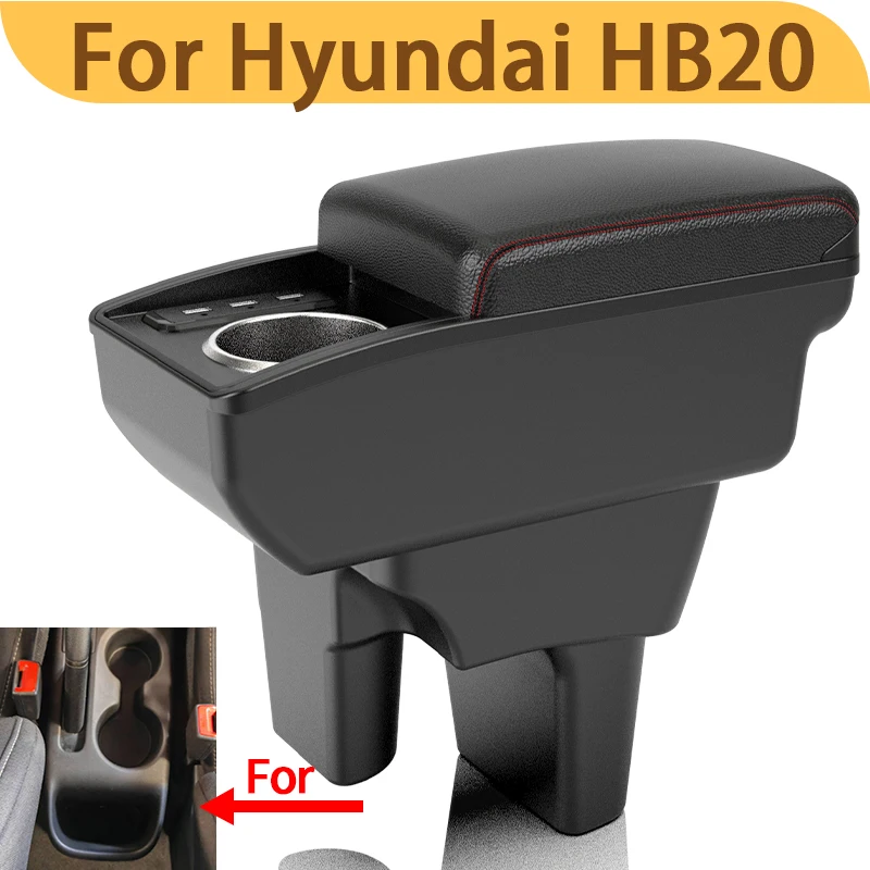 For Hyundai HB20 car armrest interior modification center console elbow rest double-layer storage dedicated cup holder accessor