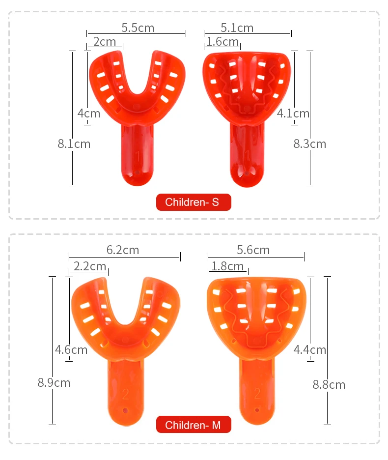 12pcs/set Plastic Dental Impression Trays Adult And Children Central Supply Materials Teeth Holder Oral Care Tools