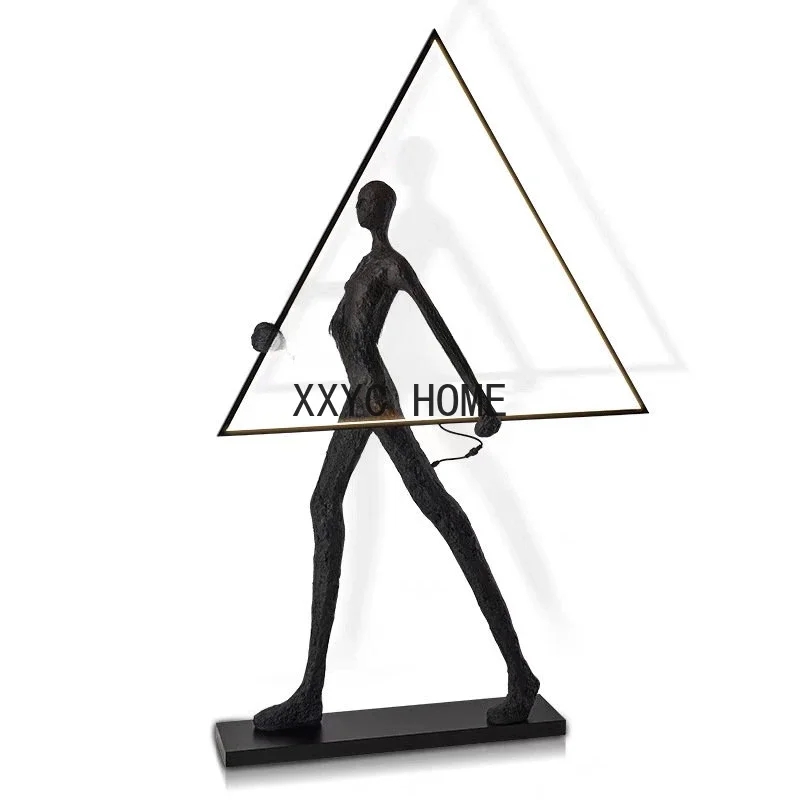 Kunstmatige Vloerlamp Met Licht Grote Decoraties Abstracte Figuur Sculptuur Glazen Stalen Vloerlamp Voor Winkelcentrum Hotel