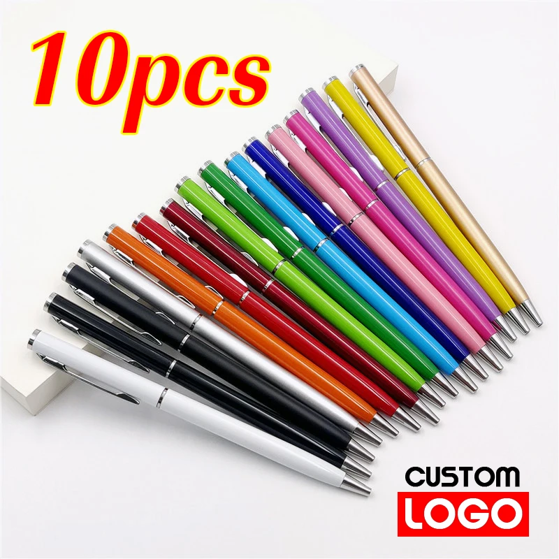 

10 Pcs Metal 2-in-1 Stylus Ballpoint Pen Custom Logo Wholesale Hotel Advertising Gift Pen Office Supplies Text Engraving