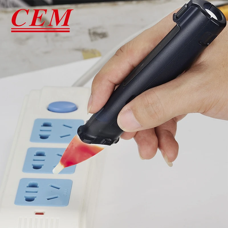 CEM AC-15 NCV التيار المتناوب جهاز قياس الجهد الكهربائي عدم الاتصال كاشف جهد القلم الكهربائي يده المزدوج المدى الفولتميتر 12-1000 فولت و 100-1000 فولت