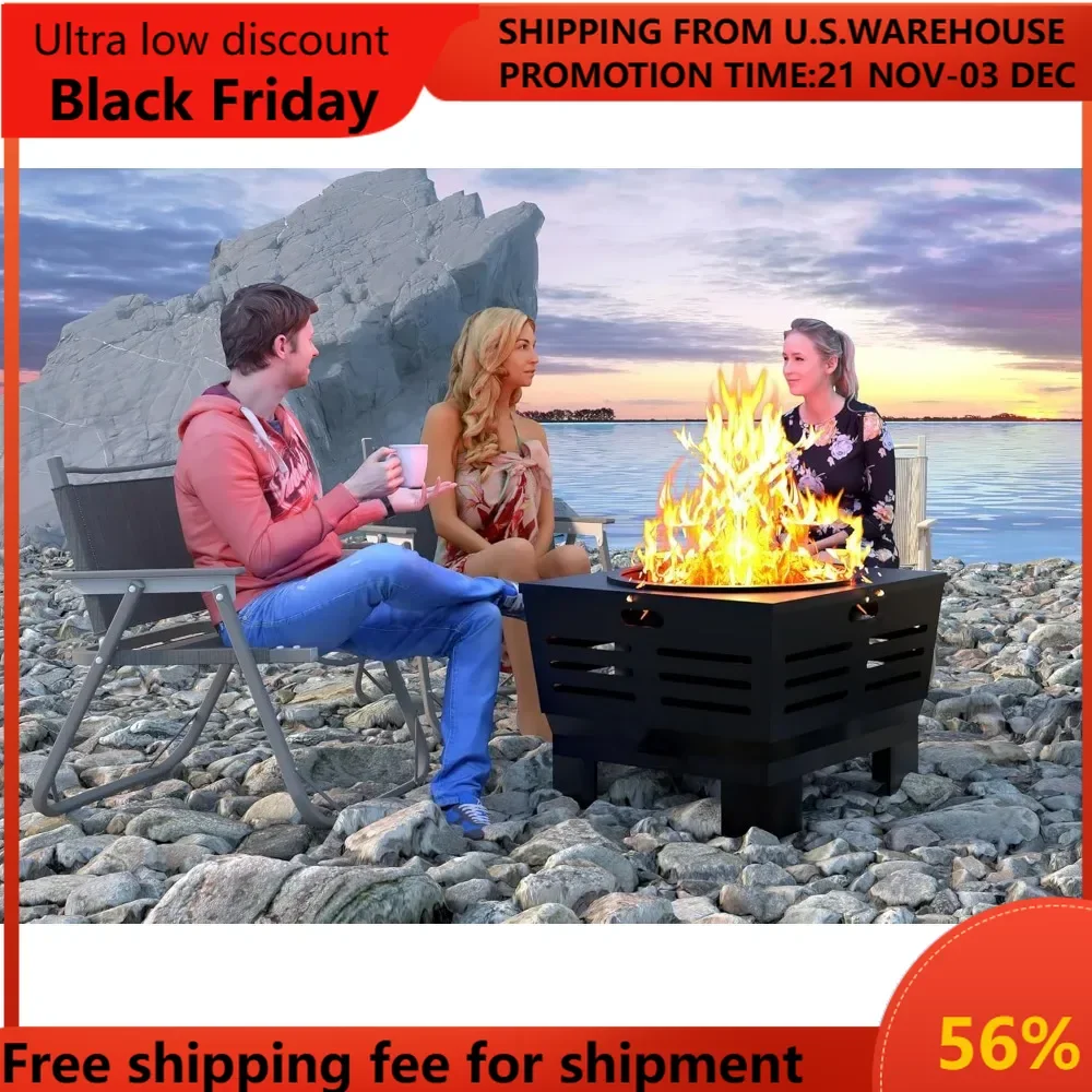 Stove Bonfire with Stand,Smokeless Fire Pit | Wood Burning Firepit with Ash Pan, Portable Outdoor Firepit with Cooki