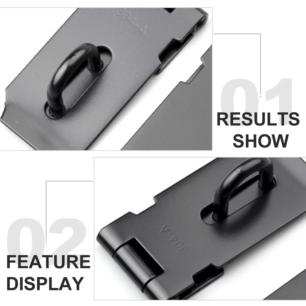 

2 Pcs Heavy Duty Stainless Steel Lock Buckle Door Safety Clasp Anti Theft Cabinet Hasp Padlock Durable Simple Installation