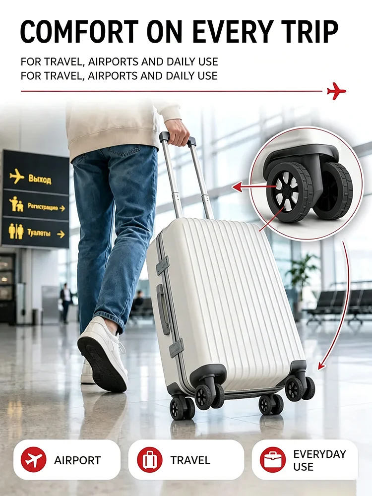 8 Pcs Luggage Wheels Protector With Silent Sound Wheel Wear Wheels Cover Silicone Luggage Accessories Trolley Box Casters Cover