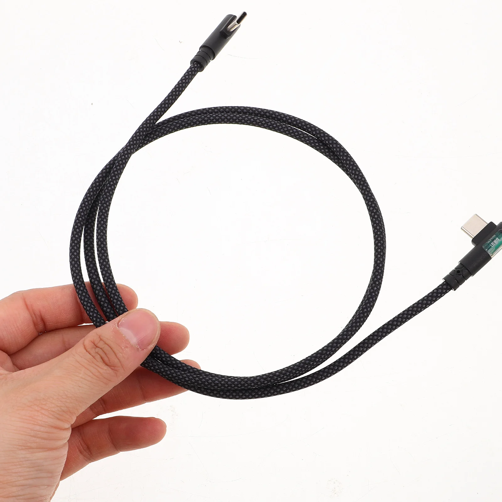 

Double Elbow Data Cable Dual Type-C Charging Cable Fast Charging Right Angle Design Transparent Shell High Speed Data Transfer