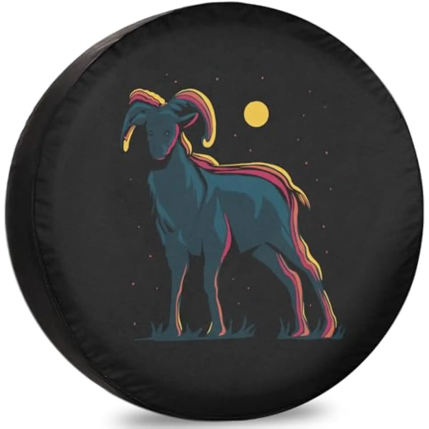 

Bighorn Sheep Moon Night Tire Cover Weatherproof Dust-Proof RV Spare Cover for Trailer SUV Van
