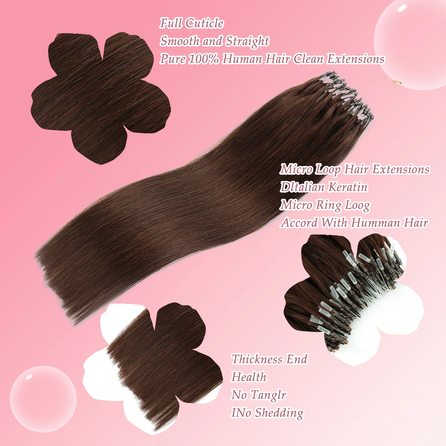Microlink Hair Extensions Real Human Hair 20inch 100s Micro Bead Hair Extensions Human Hair Red Micro Ring Hair Extensions Human