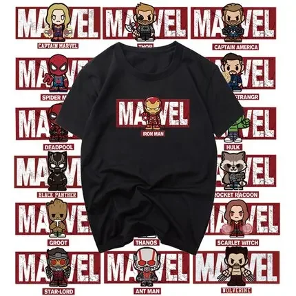 

Avengers summer 100% cotton children's T-shirt outdoor leisure parent-child tops street fashion children's T-shirt