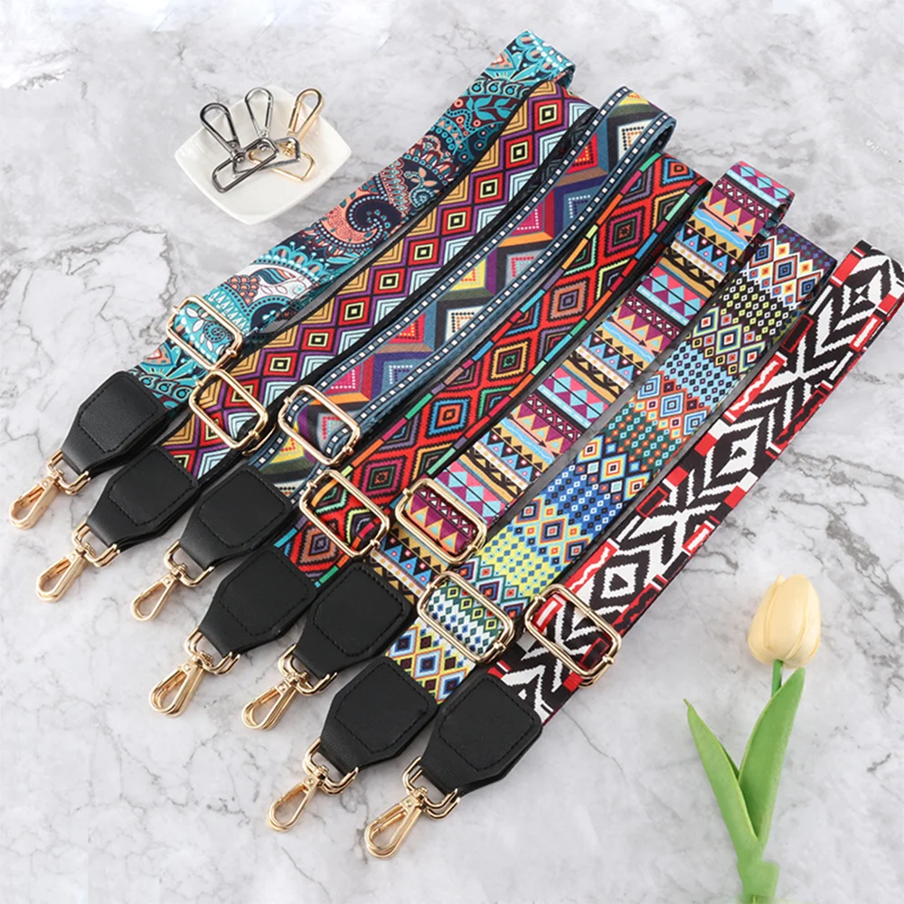 

Fashion Bag Bandwidth Shoulder Strap Women's Versatile Bag Shoulder Strap Printed Accessories With Cross-border Ethnic Style