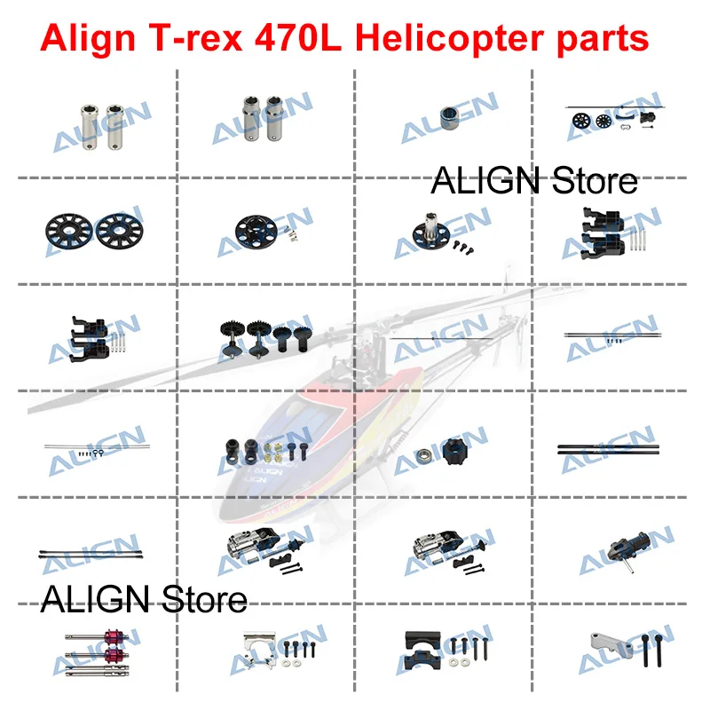 Align Trex 470L Autorotation Tail Drive Gear Tail Boom Tail Belt Unit Trex 470 Spare Parts RC Helicopter