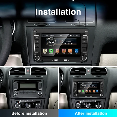 Imagen 2 del producto 7 ""2 Din HD medios de coche vídeo RDS Airplay Radio de coche CarPlay Android Auto Audio estéreo para Volkswagen/Seat/Skoda/Passat/Golf/Polo