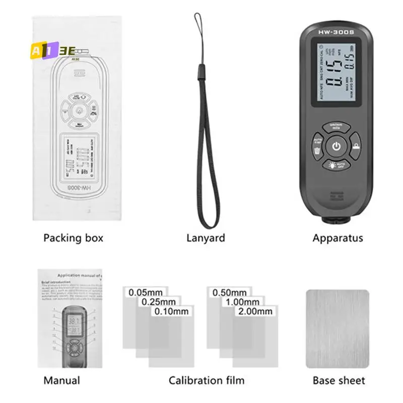 

A03E-Digital Coating Thickness Gauge 0.01Mm/1Mil Black Thickness Meter With Screen LCD Display Calibration Function For Car