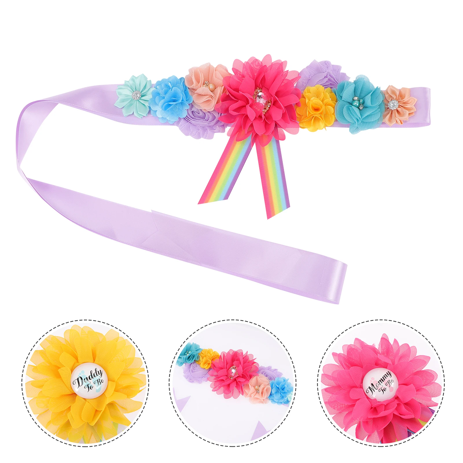 

Maternity Belt Sash Pregnancy Chiffon Belly Pregnancy Sash Mom to Be Corsage Baby Shower Decoration Set Unique Design