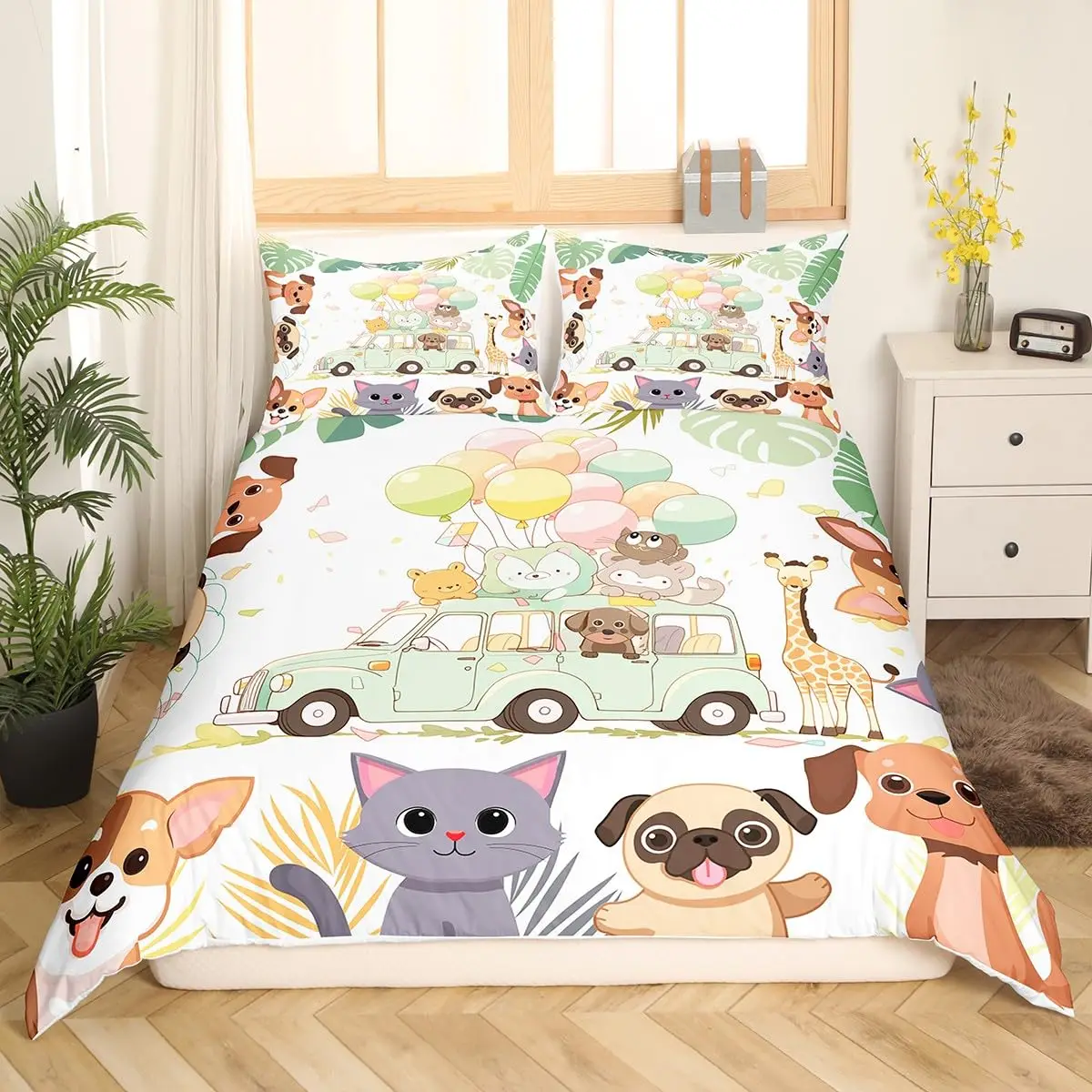 

Cute Animals Bedding Set 3D Printed Cartoon Duvet Cover Set Soft Single Twin Double Queen King Size For Birthday Gift Home Decor