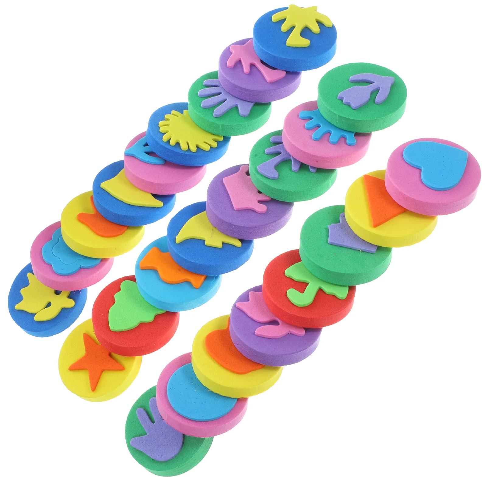 36 Pcs 12 Pieces Per Pack Painting DIY Stamper Sponge Foam Shapes Sponges Animal for Kids Brush Child Toys Toddlers