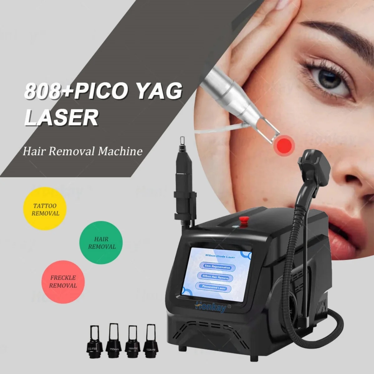 808nm Nd Yag Tattoo Removal 2 In 1 Diode Excellent Colling System Laser Hair Removal Beauty Machine