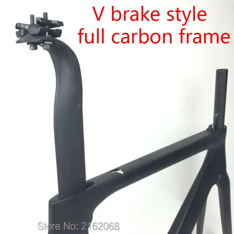 

Newest Racing 700C Road bike Matt UD full carbon fibre frame carbon bicycle frame V brake Carbon fork+seatpost+headsets lightest