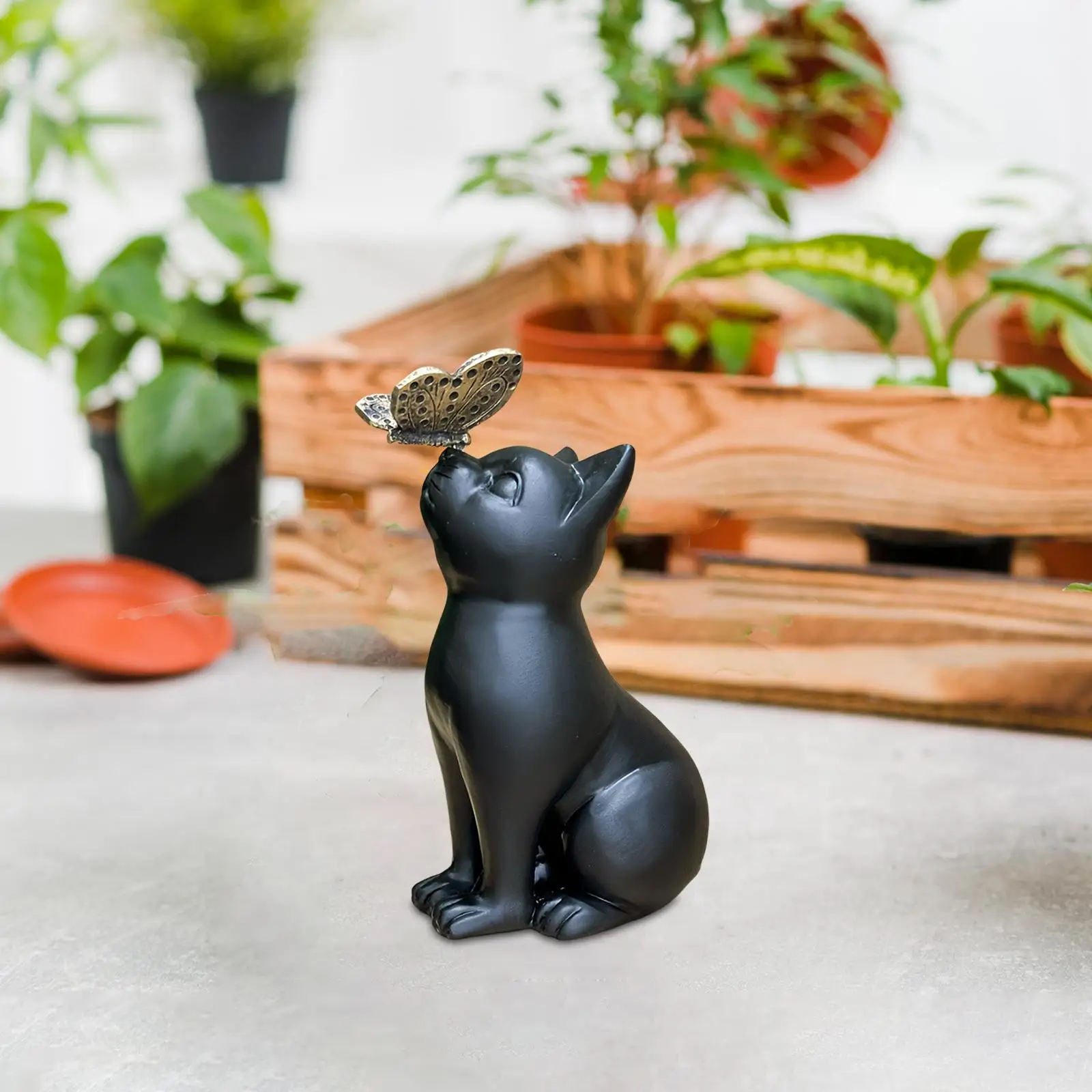 

Мемориальная фигурка кошки с бабочкой Мемориальная статуя кошки Забавные творческие поделки