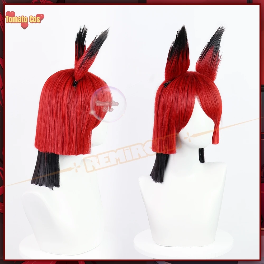 Hazbin Costume with Wig para Mulheres e Homens, Adultos e Crianças, Hotel, Alastor Carnival, Mulher Chapelaria, Cosplay, Casais, Meninas, Anime, Menina, Criança, Menino