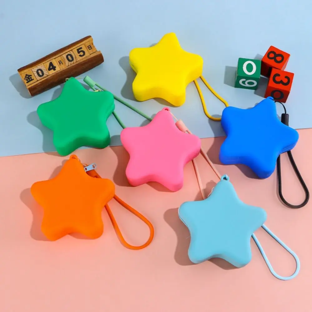 

Creative Silicone Coin Purse Starfish Shape Zipper Earphone Bag Portable Small Item Storage Bag Women Girls