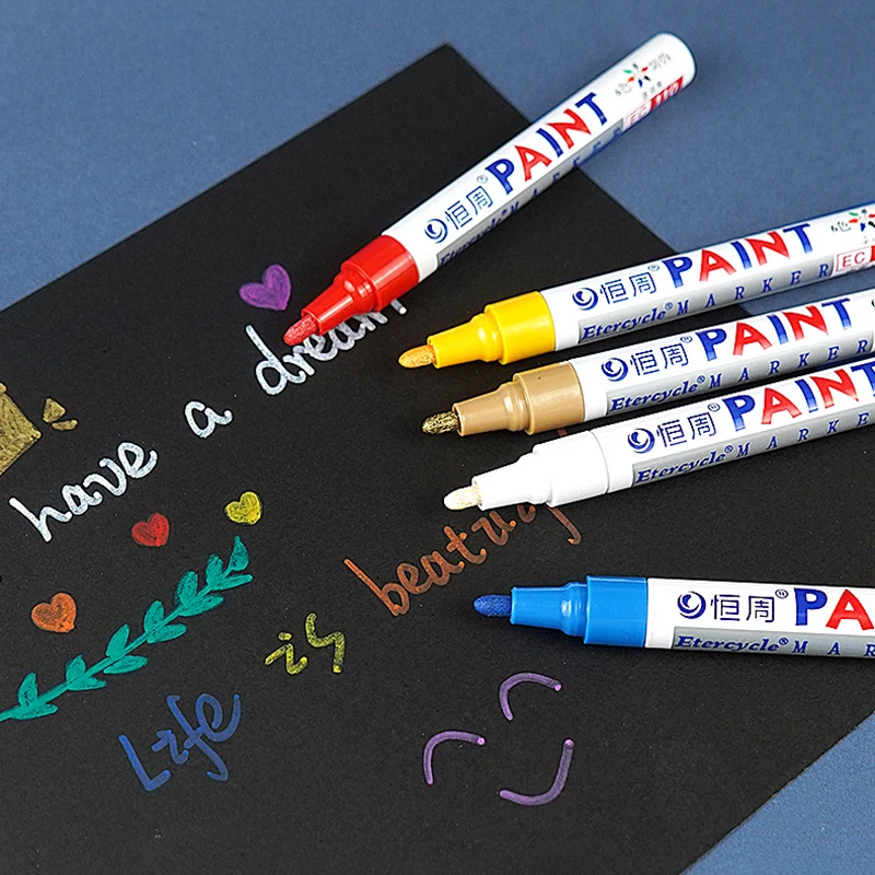 Permanent Paint Pen Quick-Drying Marker Multi-Surface Paint Pens For Shoe Repair Color Handmade Stationery Pen Supplies