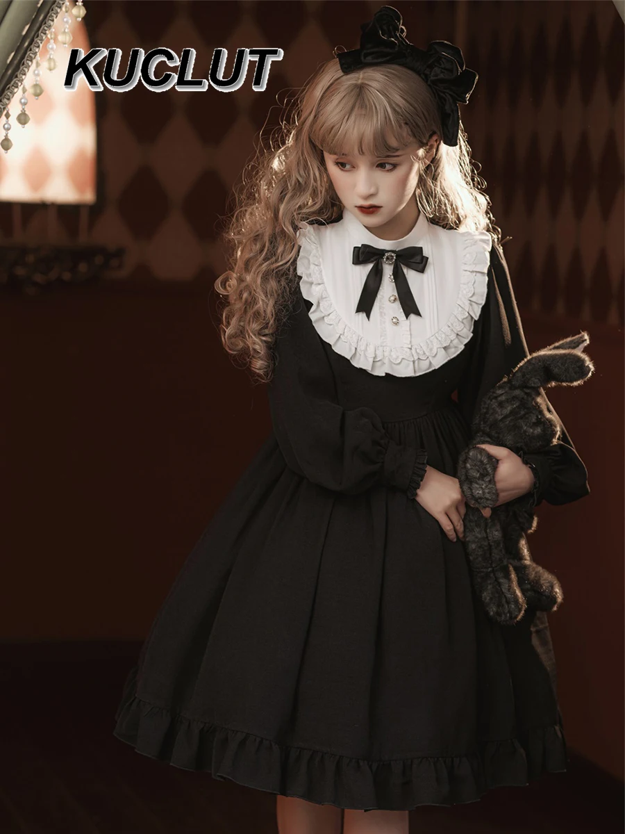 

Spring and Autumn Doll Collar Long Sleeve Dresses for Women Cute Lolita Style Sweet Fashion Elegant Casual Princess Dress