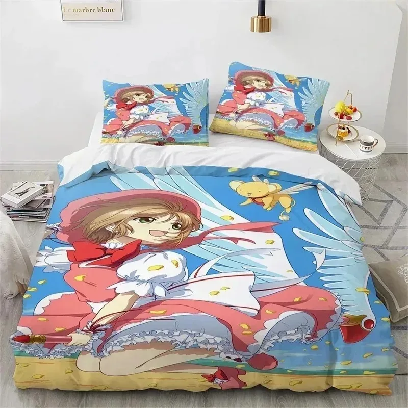 

Cardcaptor Sakurar Bedding Set 3D Printed Suitable for Bedroom Duvet Cover Set With Pillowcases Kids Home Textile
