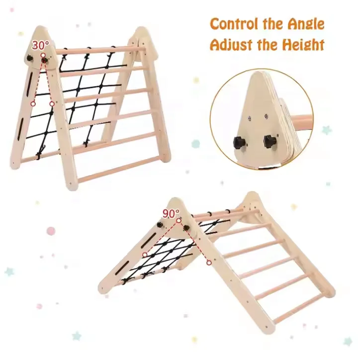 Pickpocket Triangle Set Indoor Climber Gym Foldable Wooden Triangle Ladder