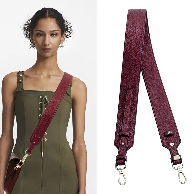 Versatile Wide Shoulder Women's Strap For Messenger Bag Long Single Shoulder Lychee Pattern Strap Handbag Strap